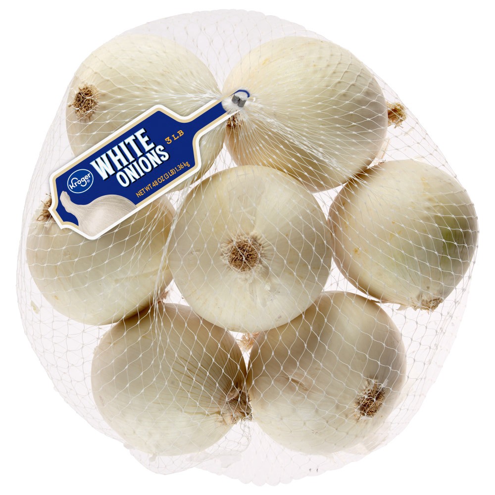 slide 2 of 2, Kroger White Onions In 3Lb Bag, 3 lb