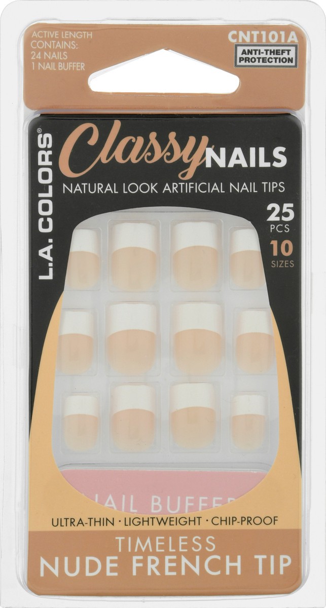 slide 8 of 11, L.A. Colors Classy Nail Tips - Nude / French, 24 ct