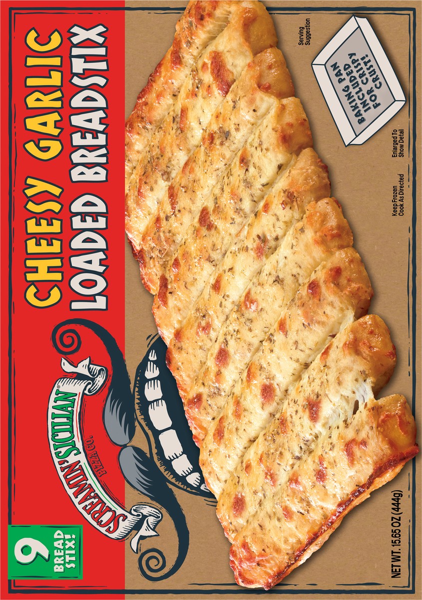 slide 3 of 9, Screamin' Sicilian Loaded Breadstix Cheesy Garlic, 15.65 oz