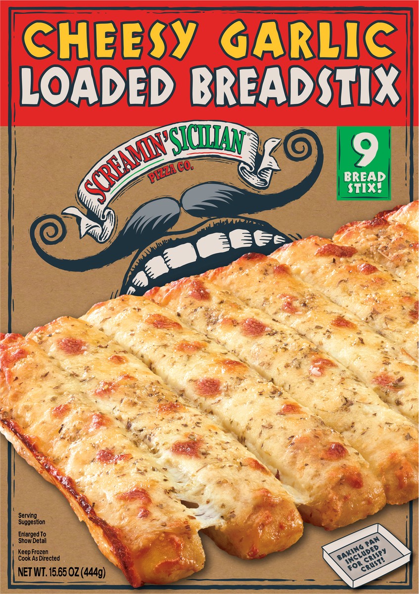 slide 7 of 9, Screamin' Sicilian Loaded Breadstix Cheesy Garlic, 15.65 oz