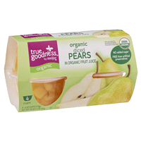 slide 3 of 17, True Goodness Organic Diced Pears in 100% Juice, 4 ct