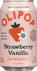 Olipop Sparkling Tonic, Strawberry Vanilla, 12 fl oz