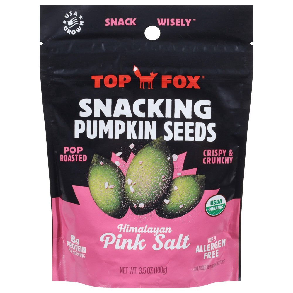 slide 3 of 6, Top Fox® Pop-Roasted Himalayan Salt Pumpkin Seeds, 3.5 oz