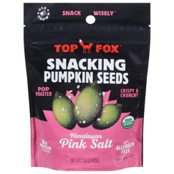 Top Fox Pop Roasted Himalayan Pink Salt Pumpkin Seeds 3.5 oz