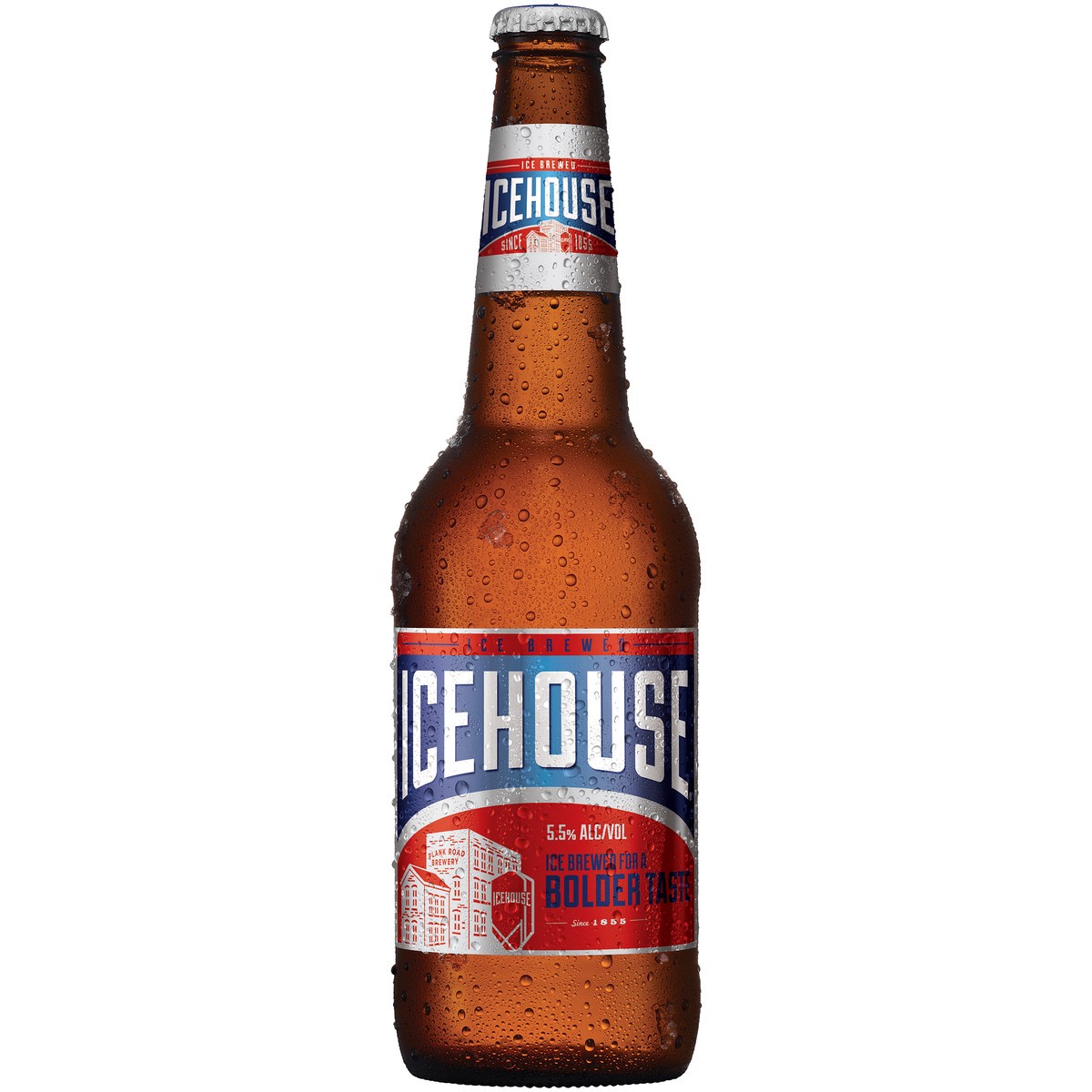 slide 1 of 2, Icehouse Beer, American Lager, 18 fl. oz. Bottle, 5.5% ABV, 18 oz