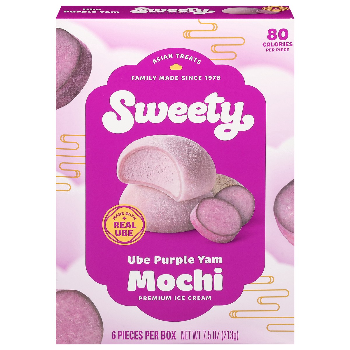 slide 1 of 13, Sweety Ube Purple Yam Mochi 6 ea, 6 ct