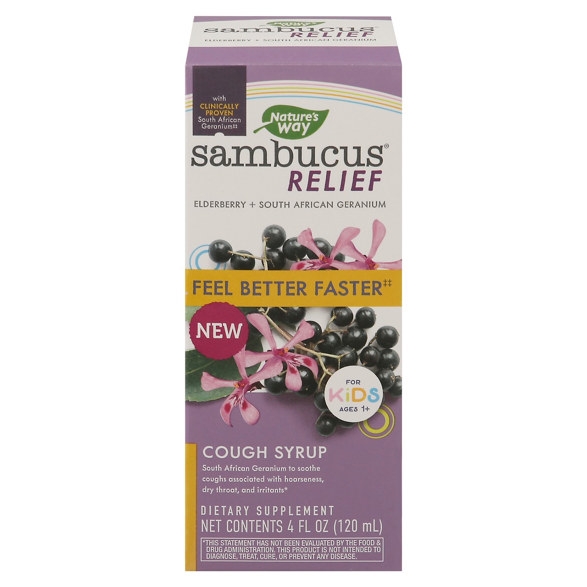 slide 3 of 14, Nature's Way Sambucus Kids Cough Relief + Immune Syrup, 4 fl oz