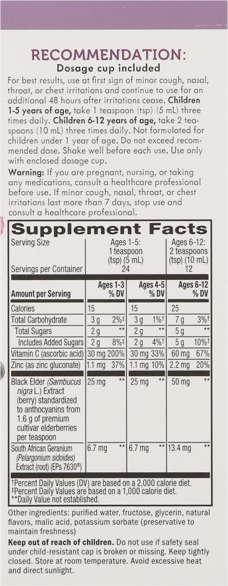 slide 8 of 14, Nature's Way Sambucus Kids Cough Relief + Immune Syrup, 4 fl oz