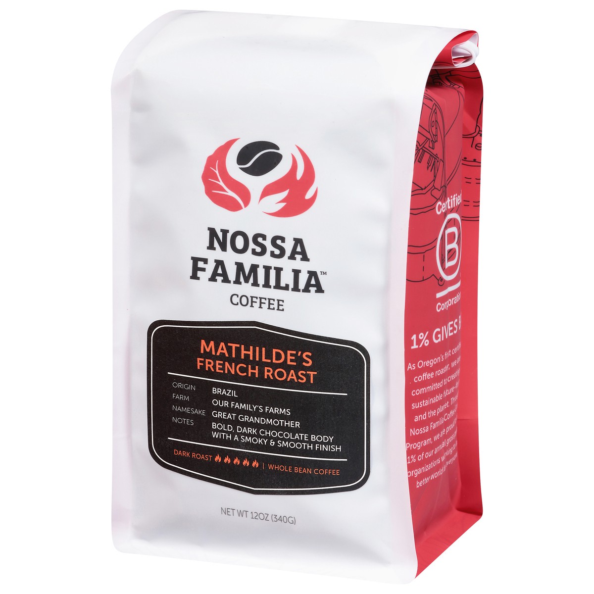 slide 4 of 12, Nossa Familia Whole Bean Dark Roast Mathilde's French Roast Coffee 12 oz, 12 oz