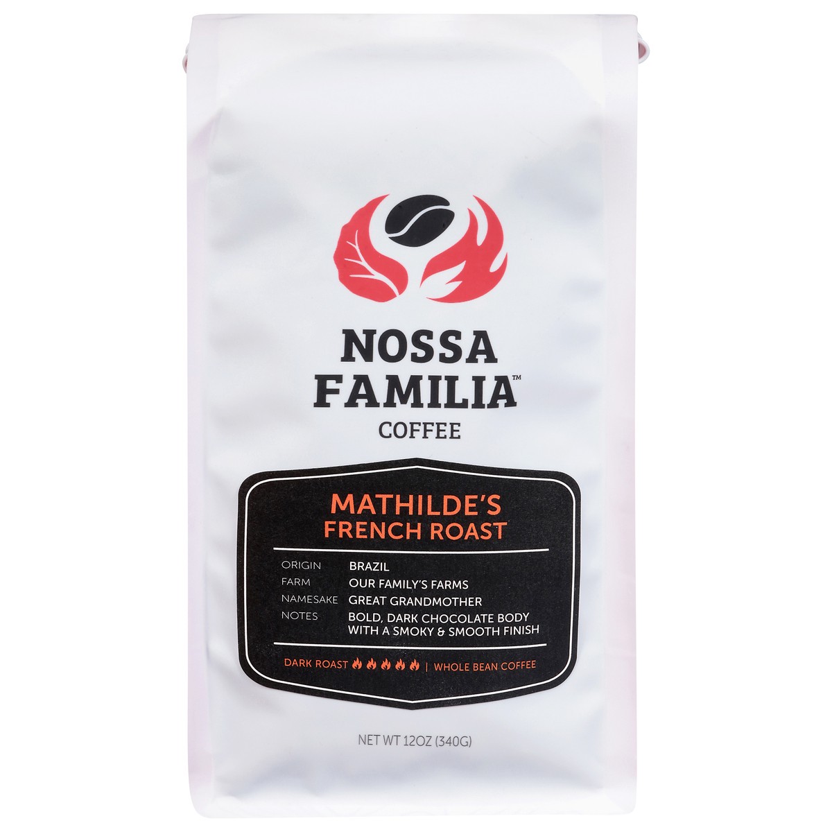 slide 5 of 12, Nossa Familia Whole Bean Dark Roast Mathilde's French Roast Coffee 12 oz, 12 oz