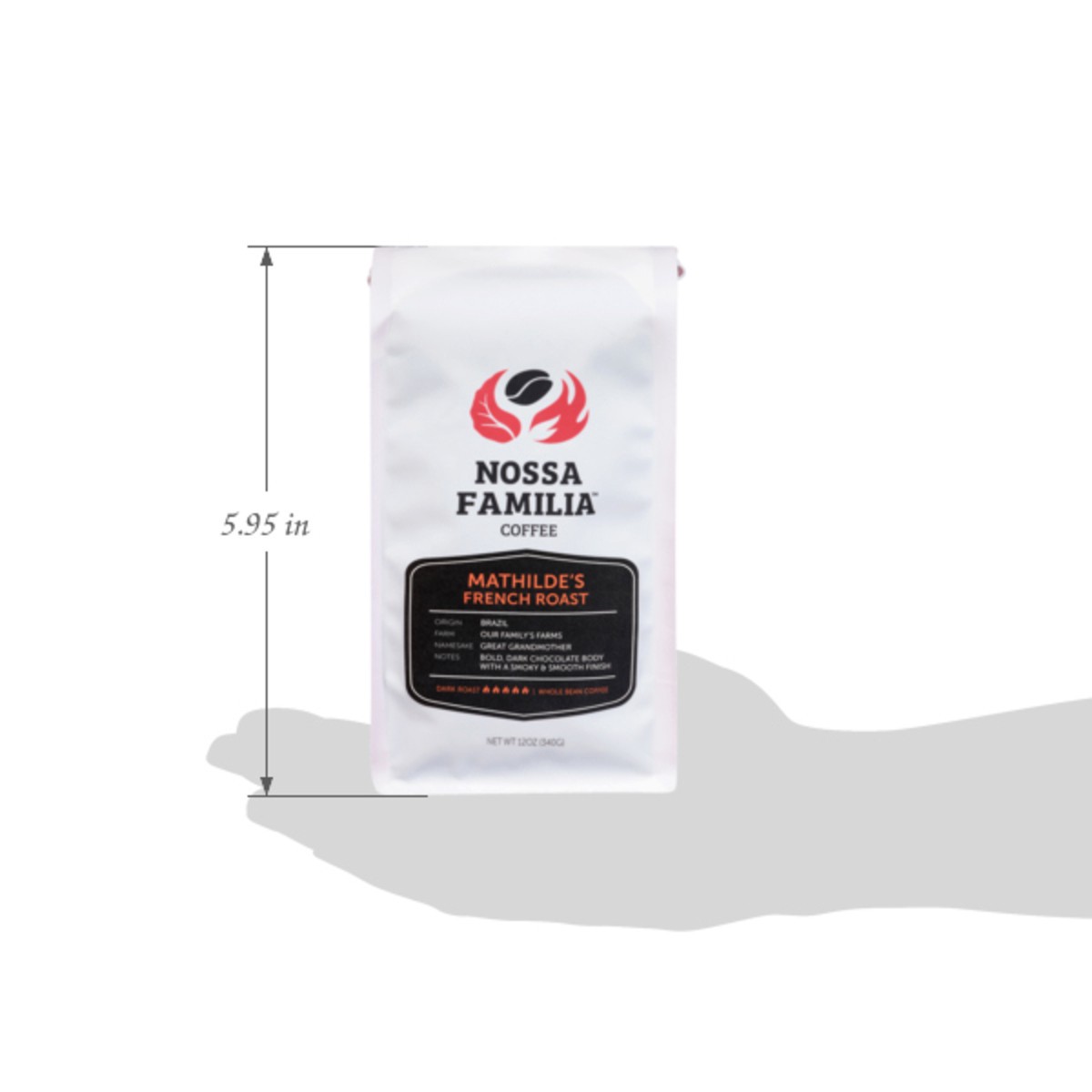 slide 6 of 12, Nossa Familia Whole Bean Dark Roast Mathilde's French Roast Coffee 12 oz, 12 oz