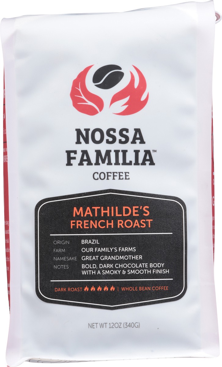 slide 9 of 12, Nossa Familia Whole Bean Dark Roast Mathilde's French Roast Coffee 12 oz, 12 oz