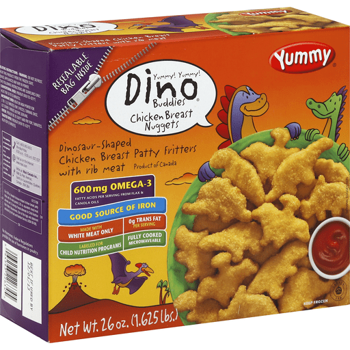 slide 2 of 2, Maxi Canada Inc. Yummy Dino Buddies Chicken Breast Nuggets, 26 oz