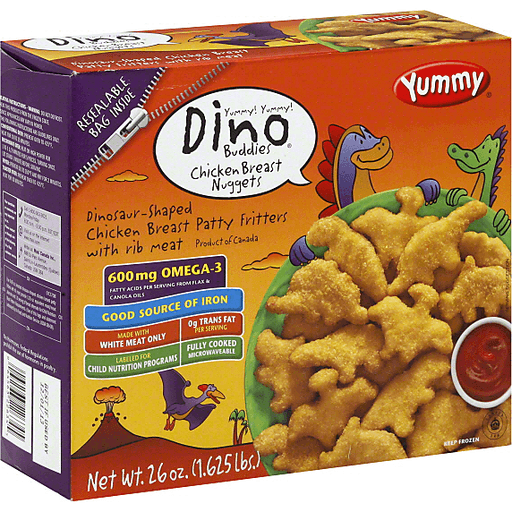 slide 1 of 2, Maxi Canada Inc. Yummy Dino Buddies Chicken Breast Nuggets, 26 oz