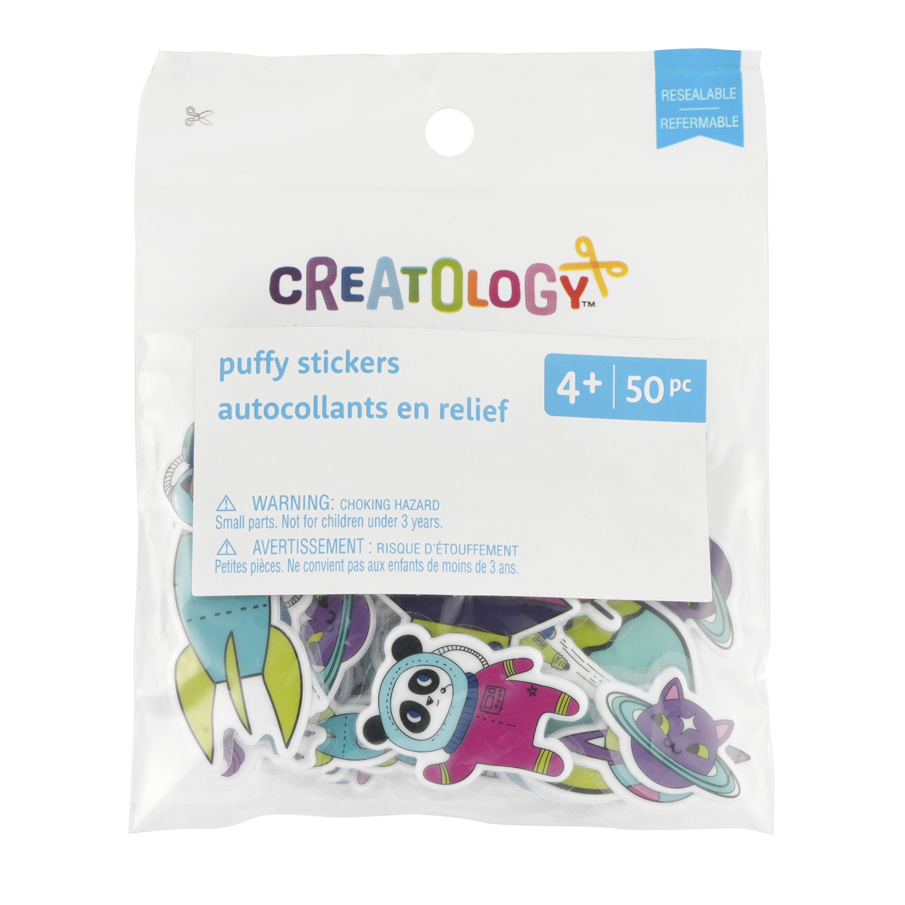 slide 2 of 2, Space Puffy Stickers By Creatology, 0.98 in - 1.8 in