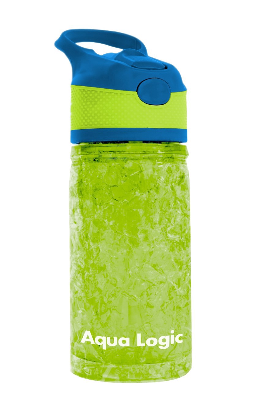 slide 1 of 1, Subzero Double Wall Gel Freeze Bottle With Straw Purple, 12 oz