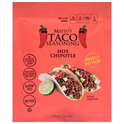Mateo's Hot Chipotle Taco Seasoning 1 oz