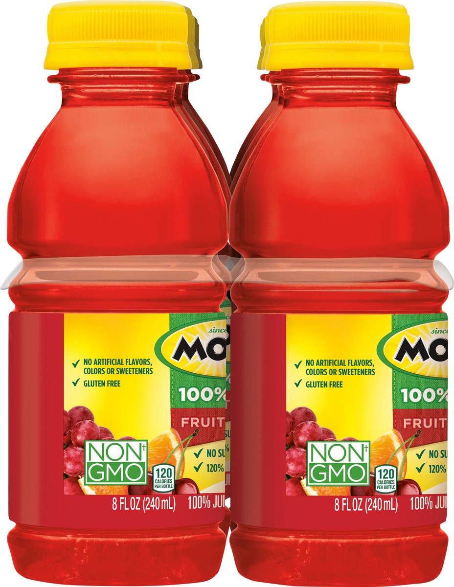 Mott's 100% Juice Fruit Punch Juice, 8 fl oz, 6 Count Bottles 