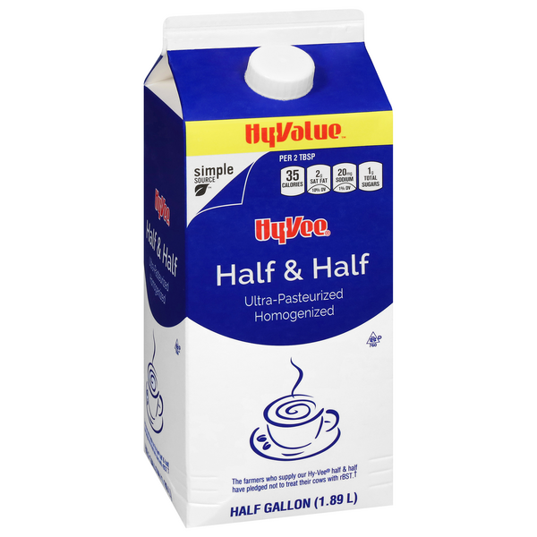 slide 1 of 1, Hy-vee Half & Half, 64 fl oz