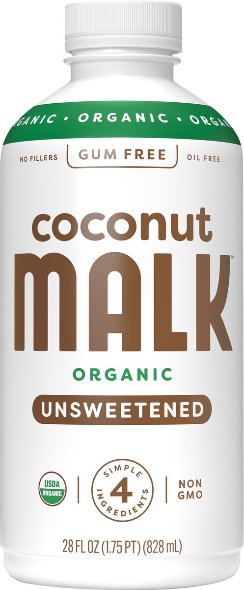 slide 9 of 9, MALK Unsweetened Coconut, 28 fl oz