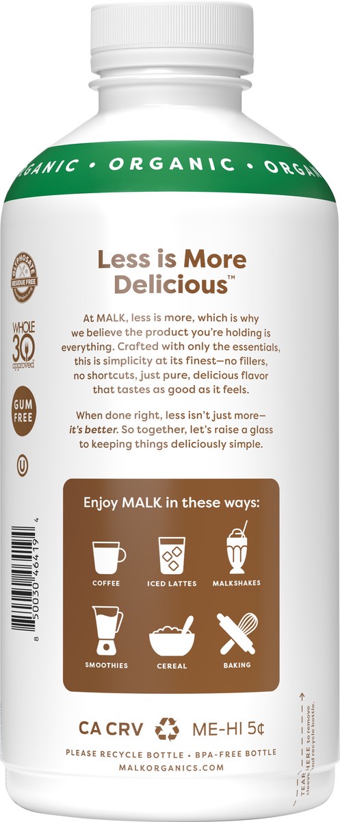 slide 3 of 9, MALK Unsweetened Coconut, 28 fl oz