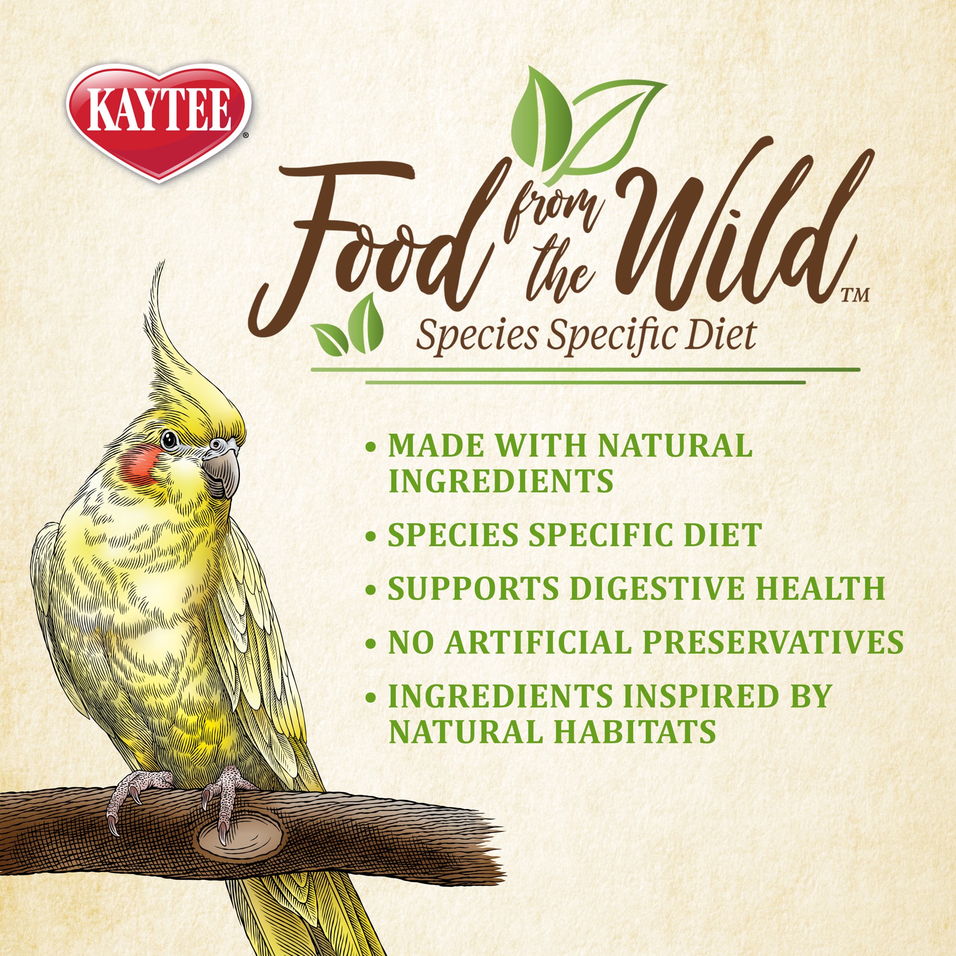 slide 4 of 10, Kaytee Food from the Wild Cockatiel Food 2.5 Pound, 2.5 lb