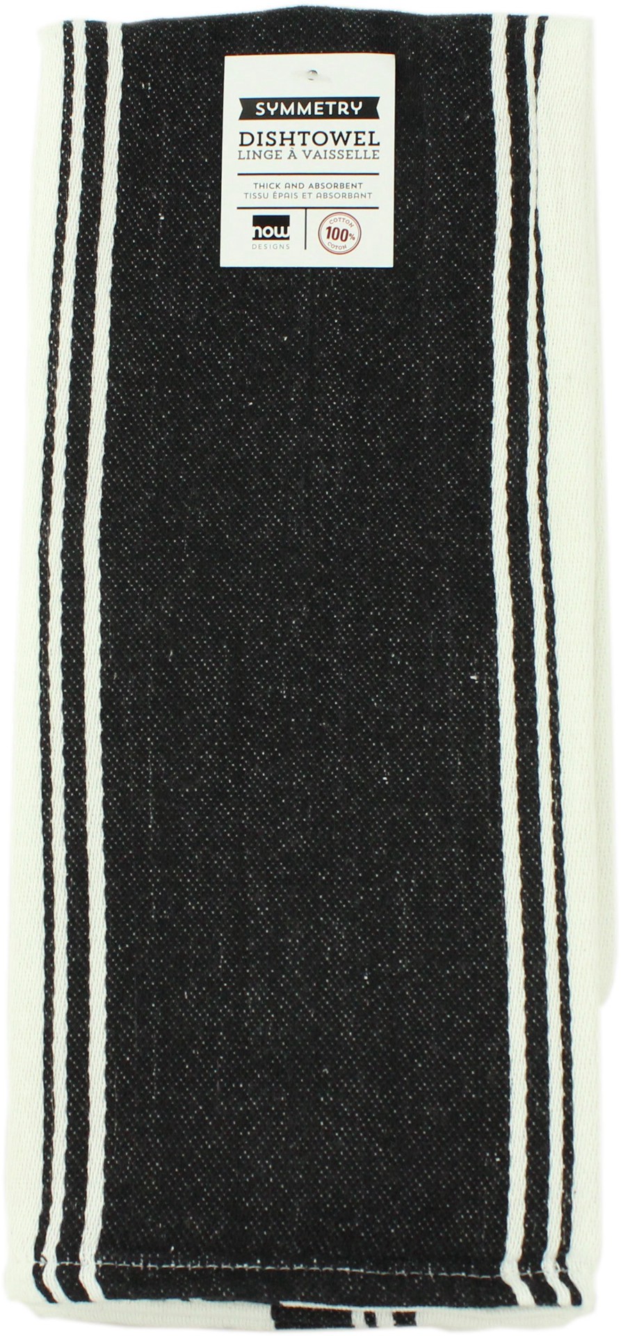 slide 1 of 1, Now Designs Symmetry Black Tea Towel, 1 ct