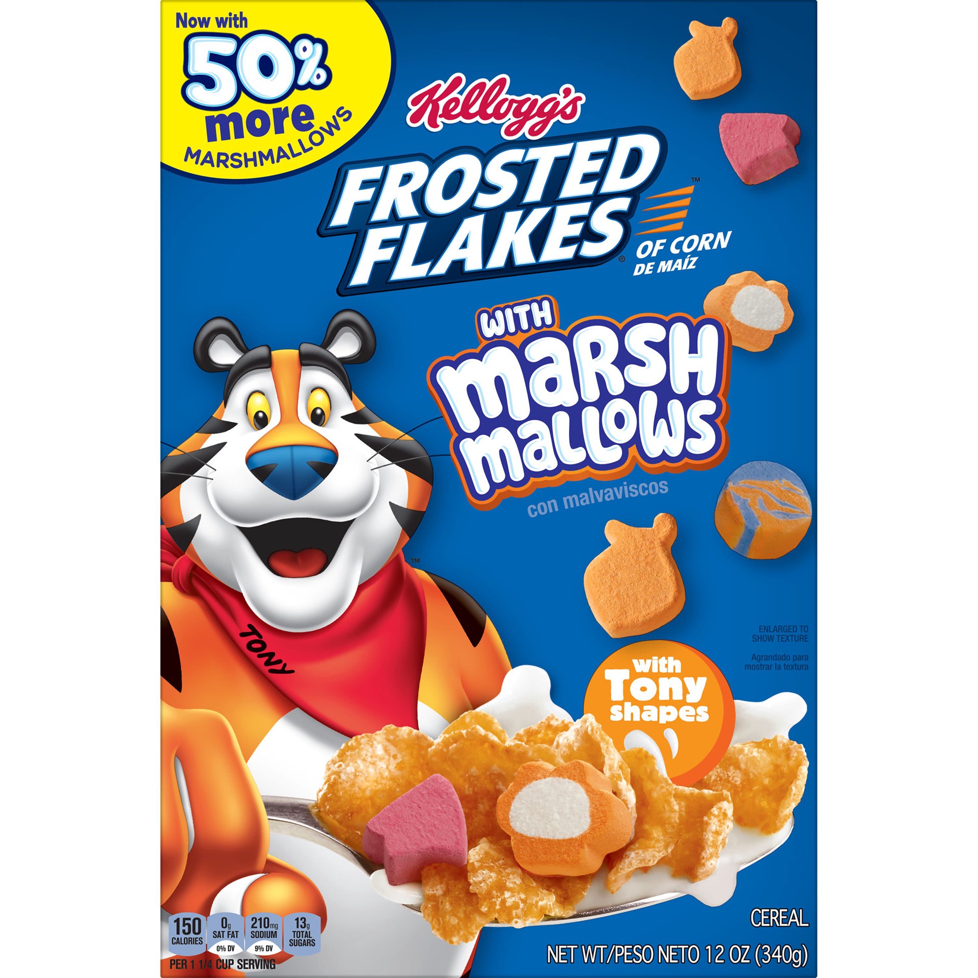 slide 5 of 5, Frosted Flakes Kellogg's Frosted Flakes Breakfast Cereal, 7 Vitamins and Minerals, Kids Snacks, Original with Marshmallows, 12oz Box, 1 Box, 12 oz