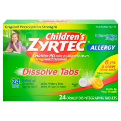 Zyrtec 24 Hour Allergy Relief Dissolve Citrus Tablets