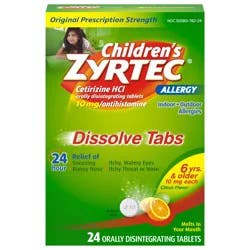 Zyrtec Children's Zyrtec Allergy Relief Cetirizine Dissolving Tablets - Citrus - 24ct
