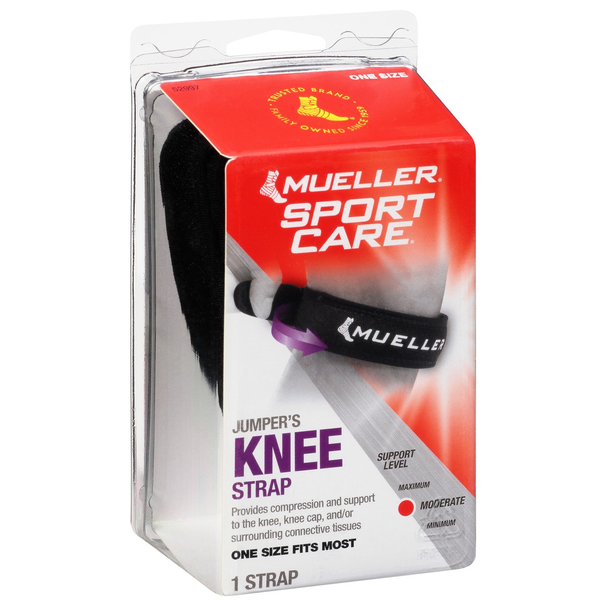 slide 2 of 9, Mueller Jumper's Knee Strap, Black, 1 ct