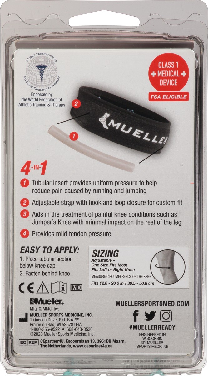 slide 5 of 9, Mueller Jumper's Knee Strap, Black, 1 ct