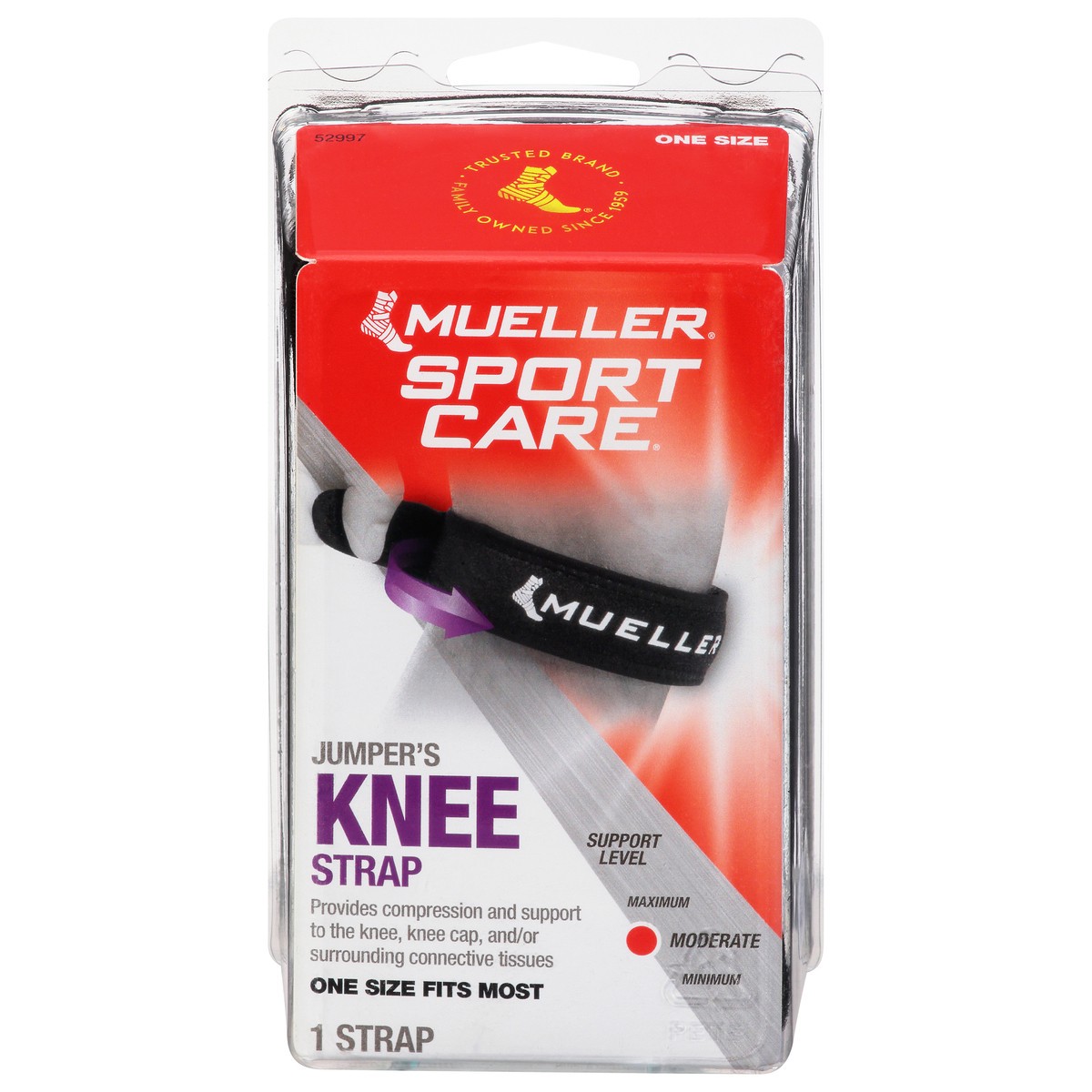 slide 1 of 9, Mueller Jumper's Knee Strap, Black, 1 ct