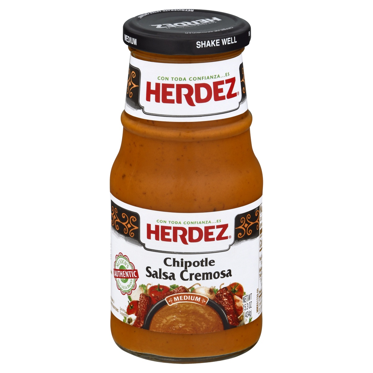 slide 1 of 1, Herdez Chipotle Salsa Cremosa, 15.3 oz