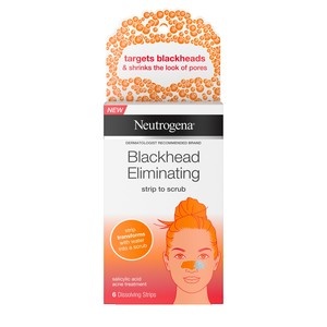 slide 1 of 1, Neutrogena Blackhead Eliminating Pore Strip To Facial Scrub, 6Ct, 6 ct