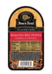 Boar's Head Roasted Red Pepper Hummus & Pretzels