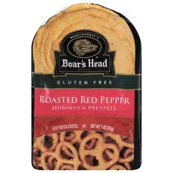 Boar's Head Roasted Red Pepper Hummus & Pretzels
