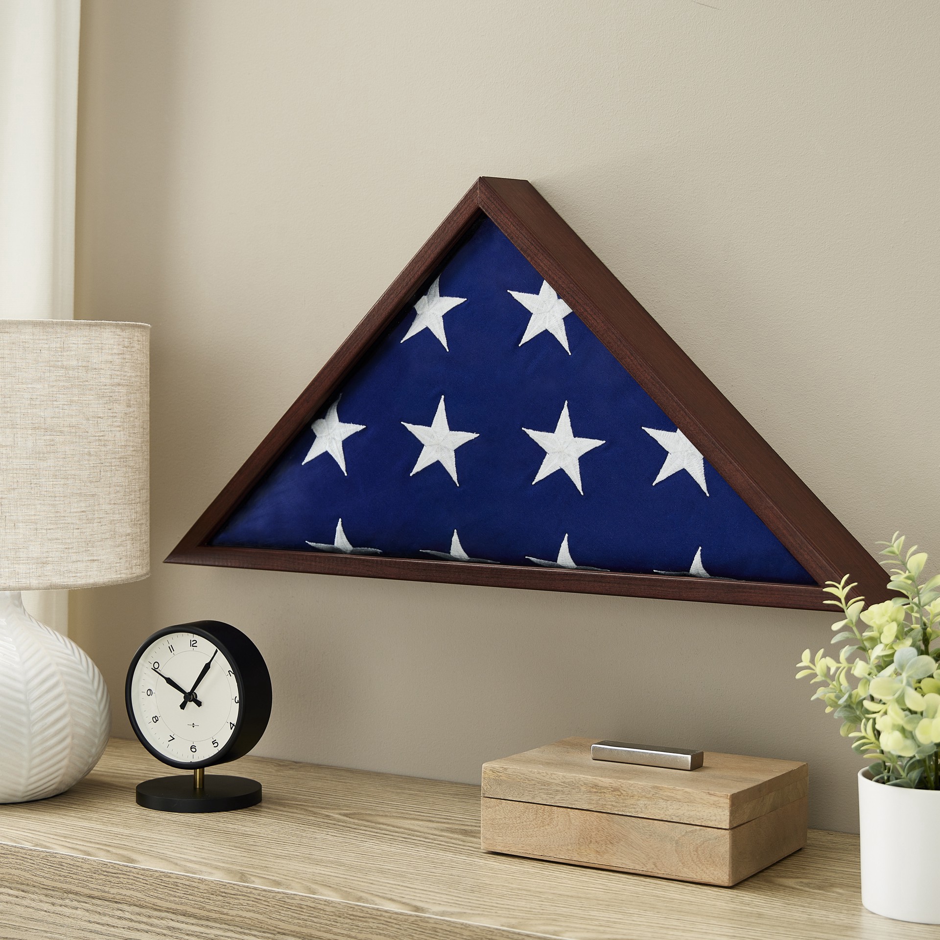 slide 3 of 3, Mahogany Memorial Flag Case By Studio Decor, 5 x 9.5 