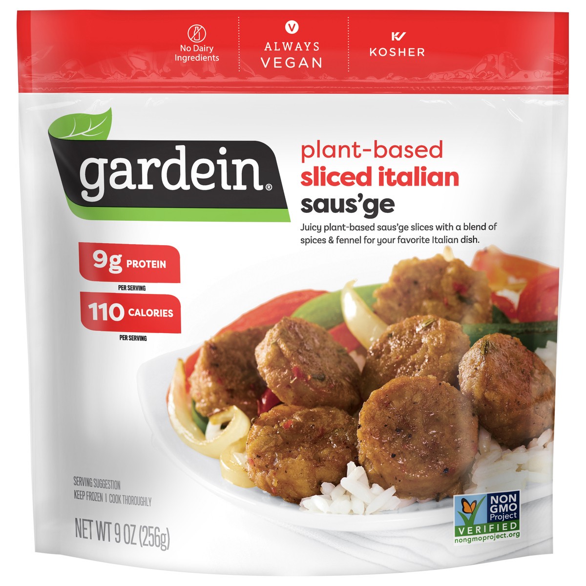 slide 1 of 5, Gardein Plant-Based Sliced Italian Sausage 9 oz, 9 oz