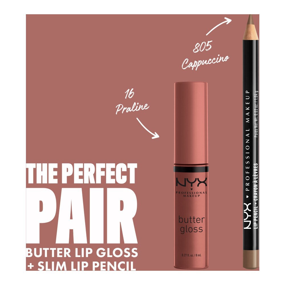 slide 5 of 6, NYX Professional Makeup Butter Gloss 16 Praline, 0.27 fl oz