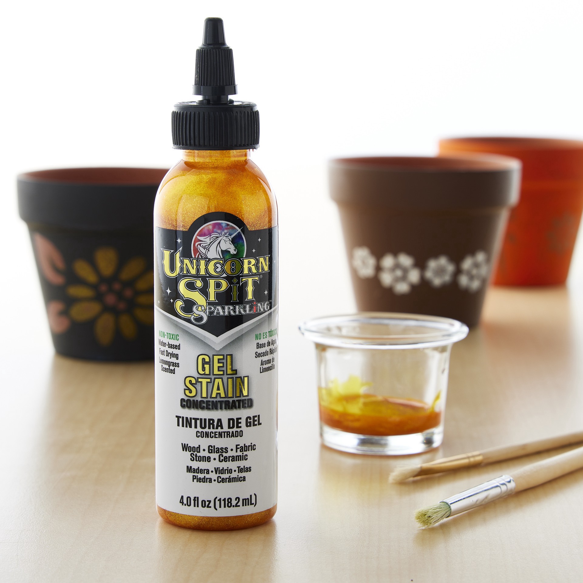 slide 4 of 4, Eclectic Products Unicorn Spit Sparkling Gel Stain & Glaze, 4 fl oz