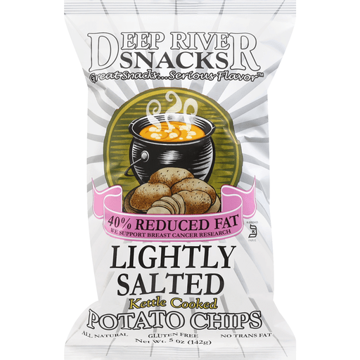 slide 1 of 1, Deep River Snacks Sea Salt Potato Chips 50% Less F, 5 oz