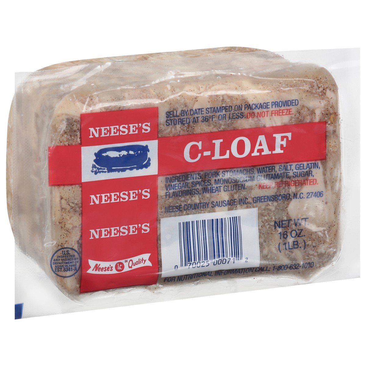 slide 4 of 10, Neese's C-Loaf 16 oz, 16 oz