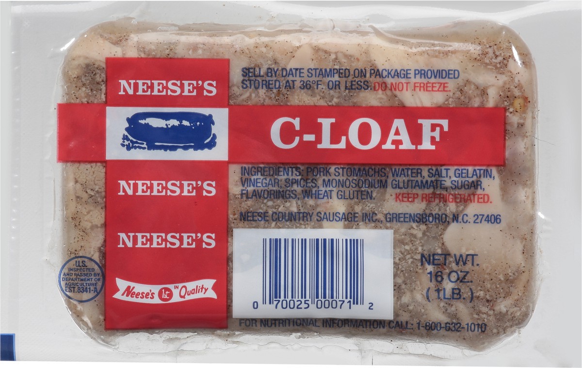 slide 3 of 10, Neese's C-Loaf 16 oz, 16 oz