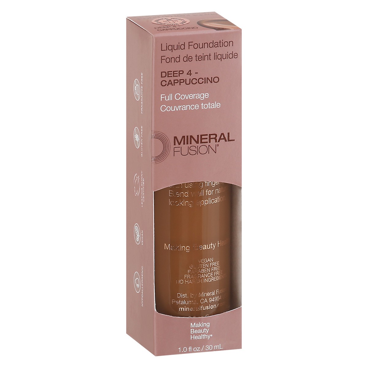 slide 6 of 9, Mineral Fusion Deep 4 - Cappuccino Full Coverage Liquid Foundation 1.0 fl oz, 1 ct