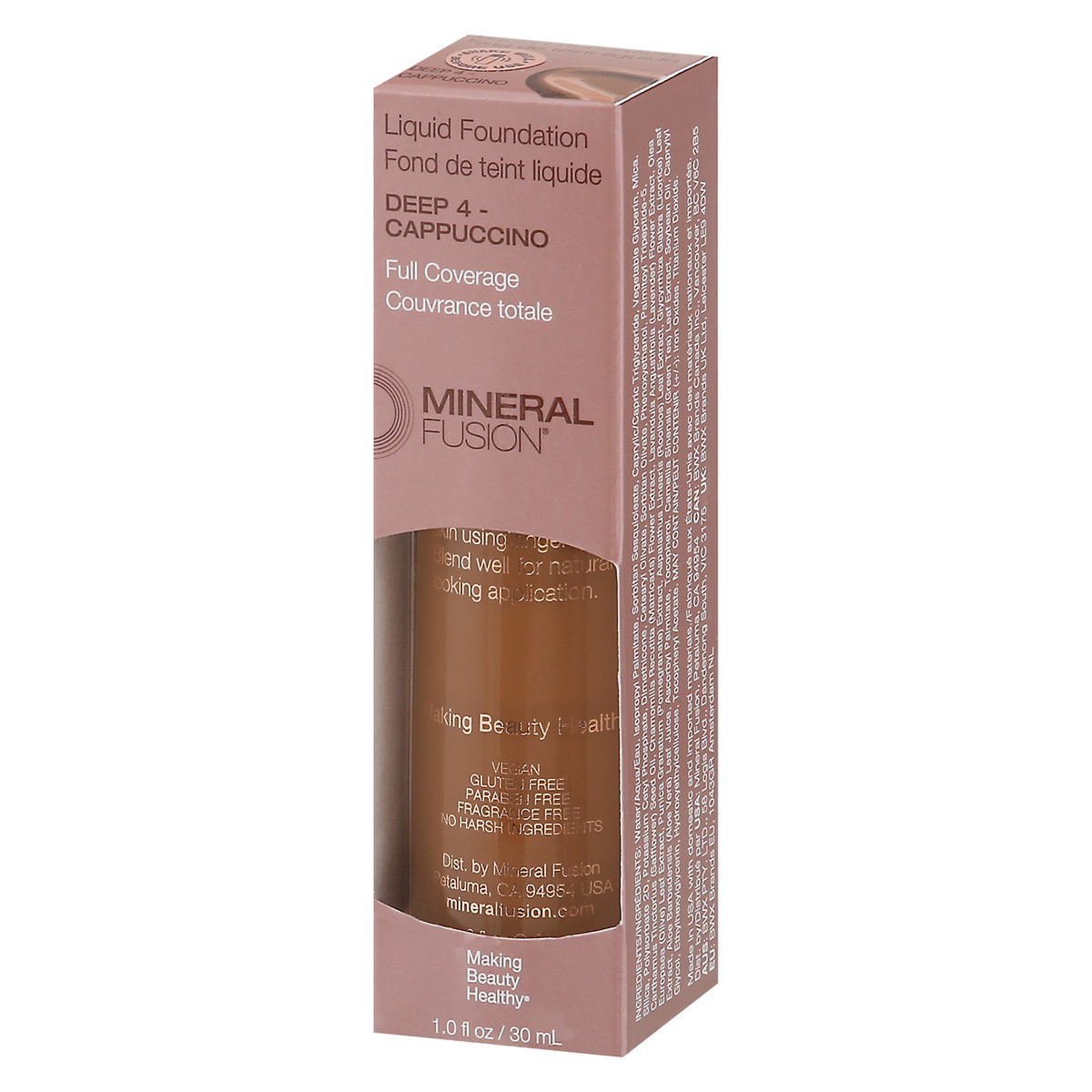 slide 8 of 9, Mineral Fusion Deep 4 - Cappuccino Full Coverage Liquid Foundation 1.0 fl oz, 1 ct
