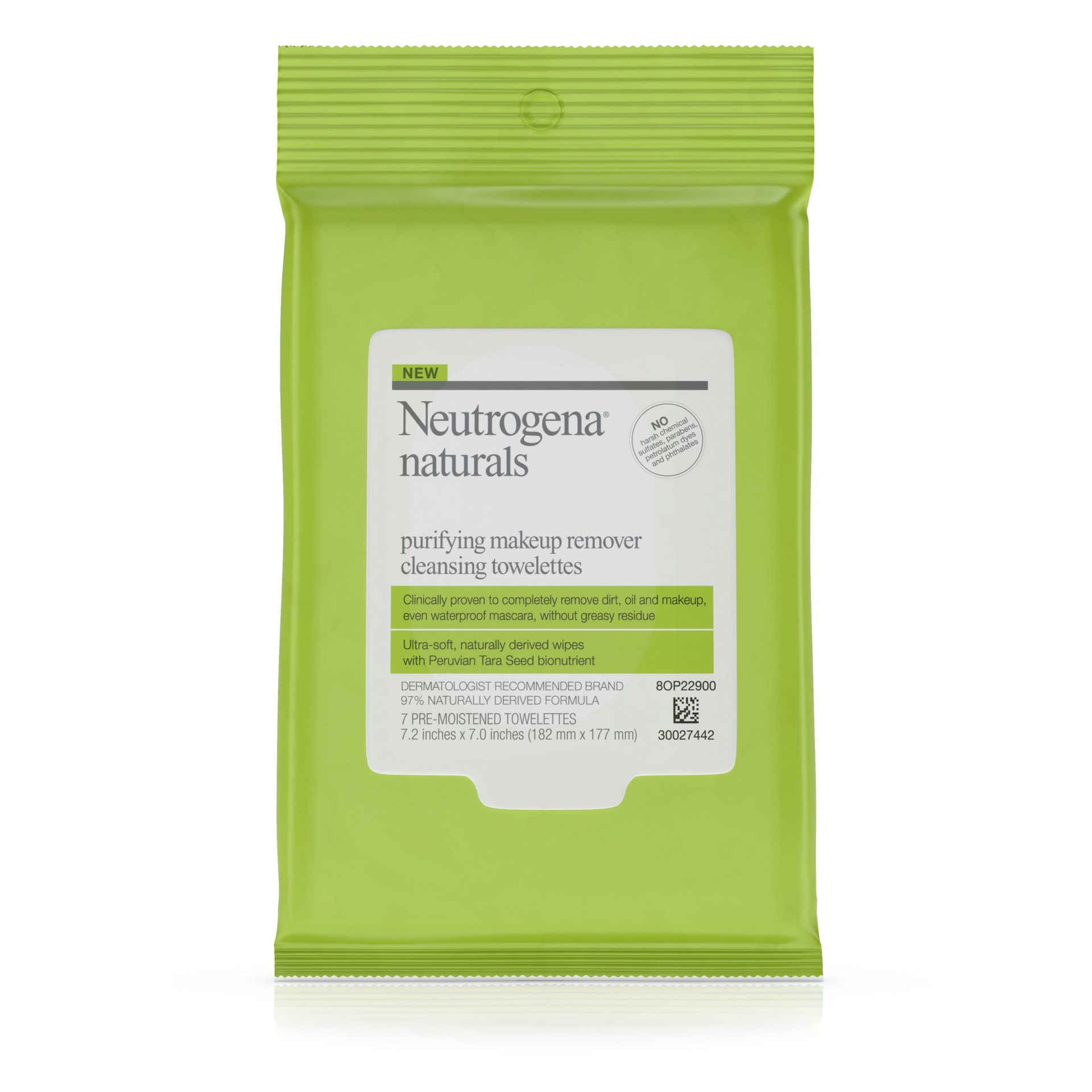 slide 1 of 5, NEUTROGENA Naturals Purifying Makeup Remover Cleansing Towelettes, 7 Sheets, 7 ct