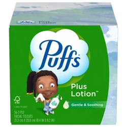 Puffs Plus Lotion Facial Tissue, 1 Cube, 56 Tissues Per Box