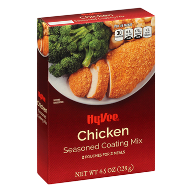 slide 1 of 1, Hy-Vee Chicken Seasoned Coating Mix 2Ct, 4.5 oz