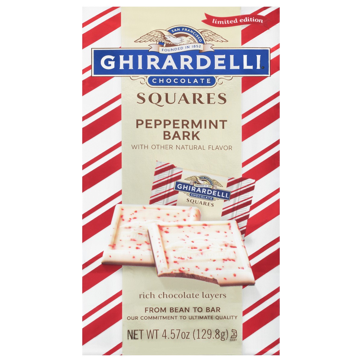 slide 1 of 9, Ghirardelli Peppermint Bark Squares 4.57 oz Bag, 4.57 oz